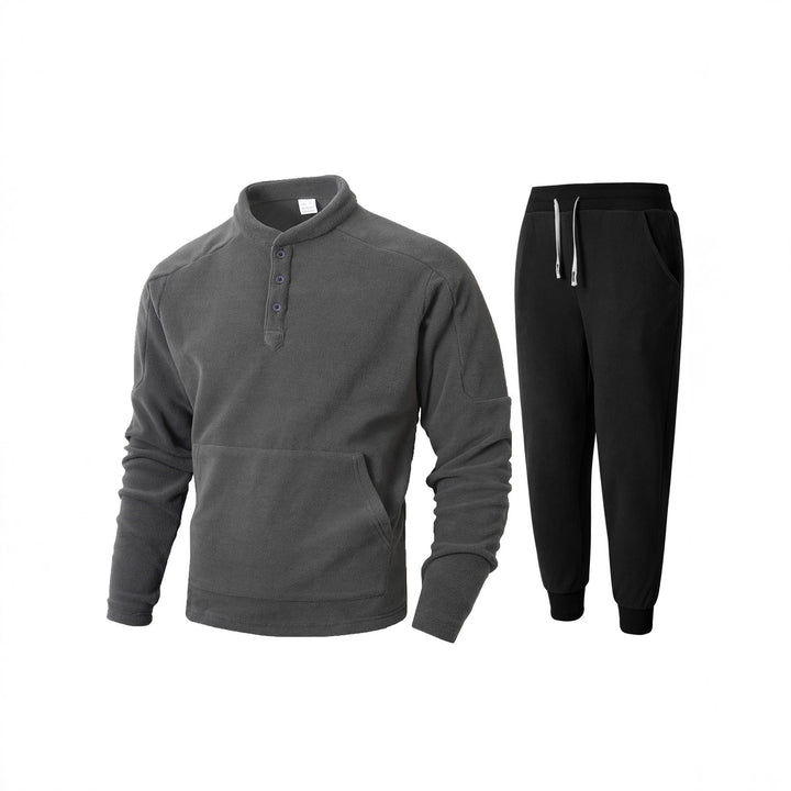 Herren Fleece-Sweatshirt mit hochschließendem Kragen und praktischen Seitentaschen Aliams