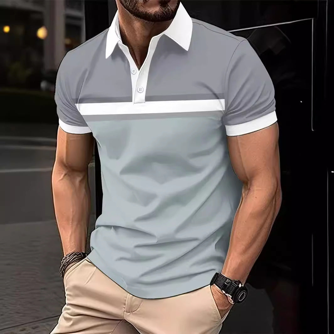 Herren Poloshirt mit modischem Farbblock und hochwertigen Details Aliams