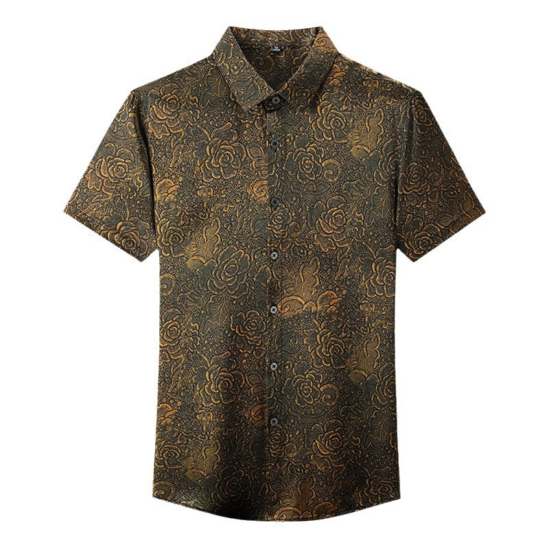 Herren Kurzarmhemd im floralen Design Aliams
