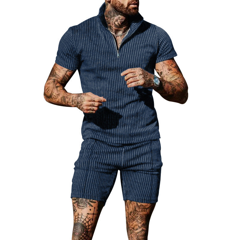 Herren Kurzarm-Overall mit Reißverschluss Aliams