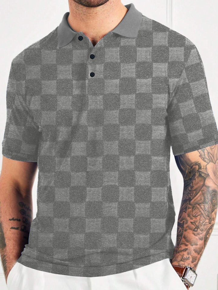 Herren Poloshirt mit strukturiertem Design und modischen Knöpfen Aliams