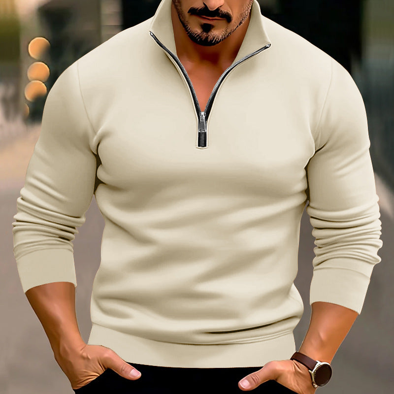 Herren Strickpullover mit halbem Reißverschluss und bequemem Schnitt Aliams
