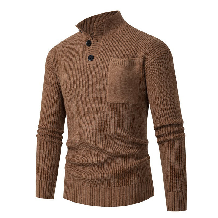 Herren Hochwertiger Pullover mit Modalmuster und Brusttasche Aliams
