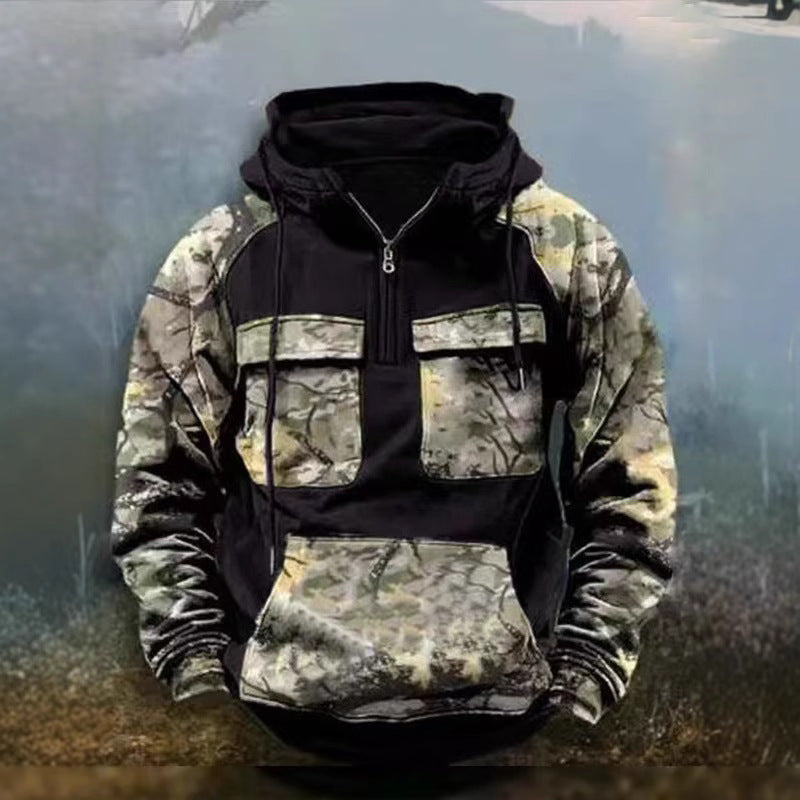 Herren Camouflage Funktionskapuzenpullover Aliams
