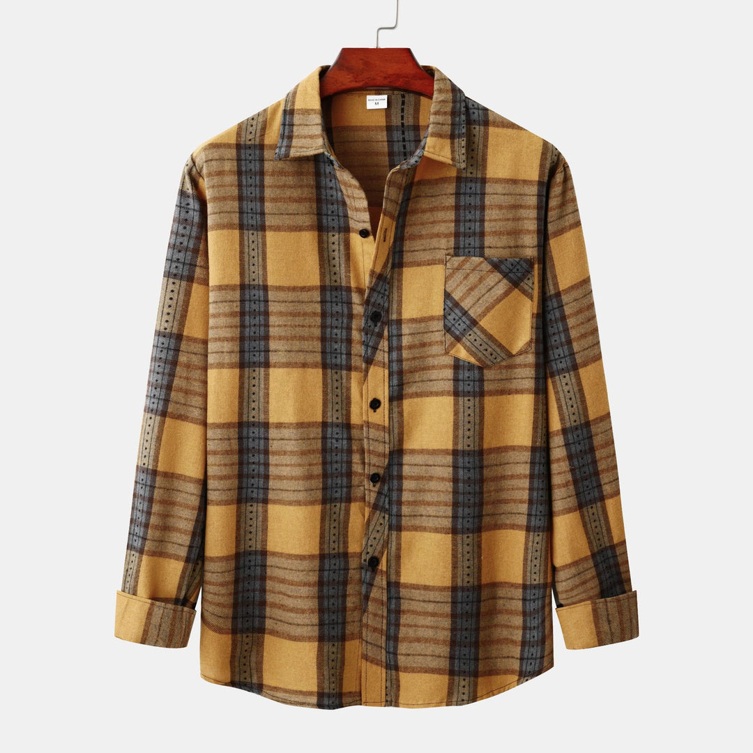 Herren Flanellhemd im klassischen Karomuster mit Brusttasche Aliams