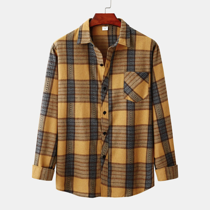 Herren Flanellhemd im klassischen Karomuster mit Brusttasche Aliams