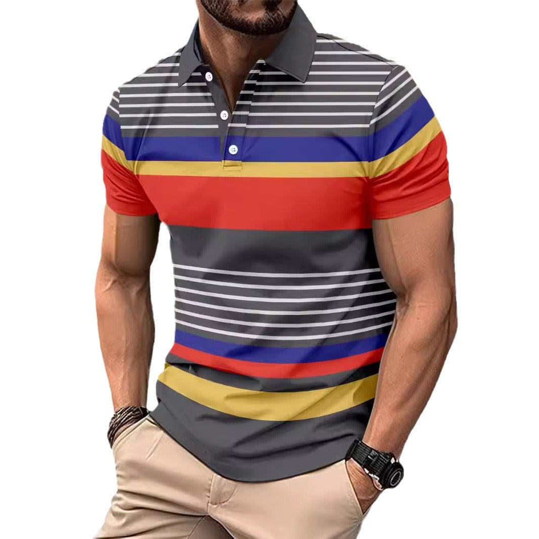 Herren Poloshirt mit modischem Streifendessin und hochwertiger Baumwollmischung Aliams
