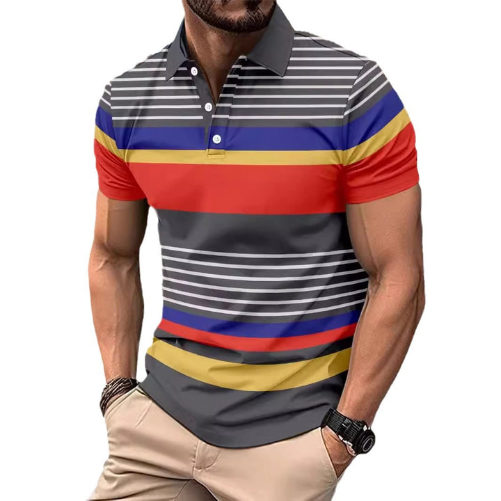 Herren Poloshirt mit modischem Streifendessin und hochwertiger Baumwollmischung Aliams