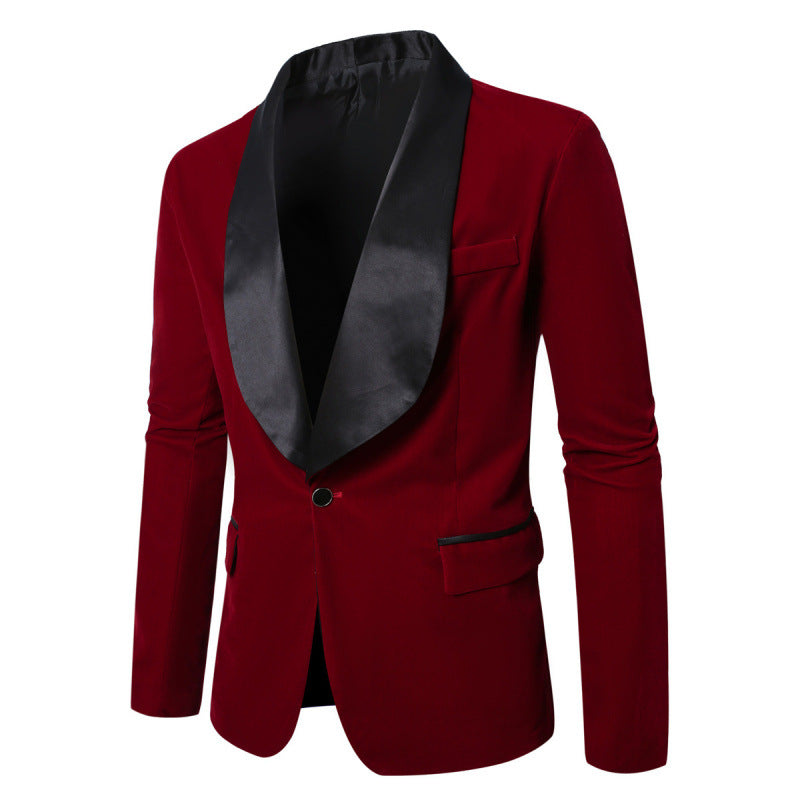 Herren Samt Smoking-Blazer mit schimmerndem Satin-Revers Aliams
