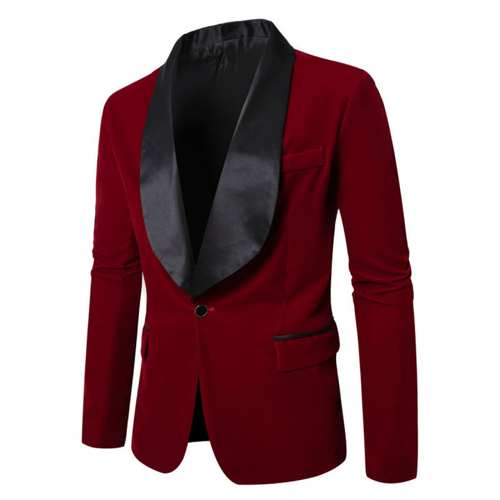 Herren Samt Smoking-Blazer mit schimmerndem Satin-Revers Aliams