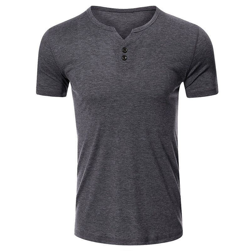Herren Kurzarm Henley-T-Shirt mit modischem Knopfdesign und komfortablem Schnitt Aliams