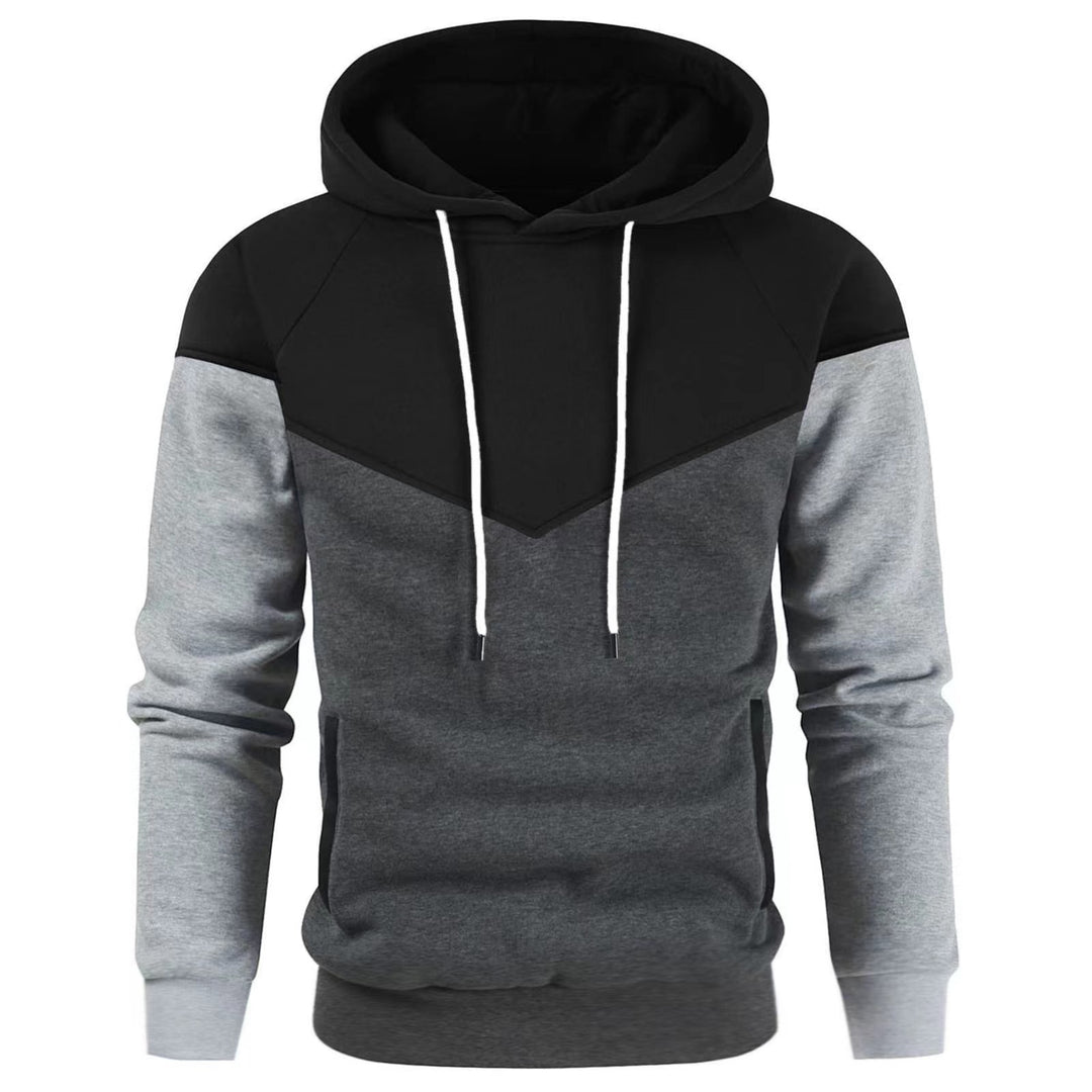 Herren sportlicher Kapuzenpullover mit modischem Farbblockdesign und praktischen Taschen Aliams