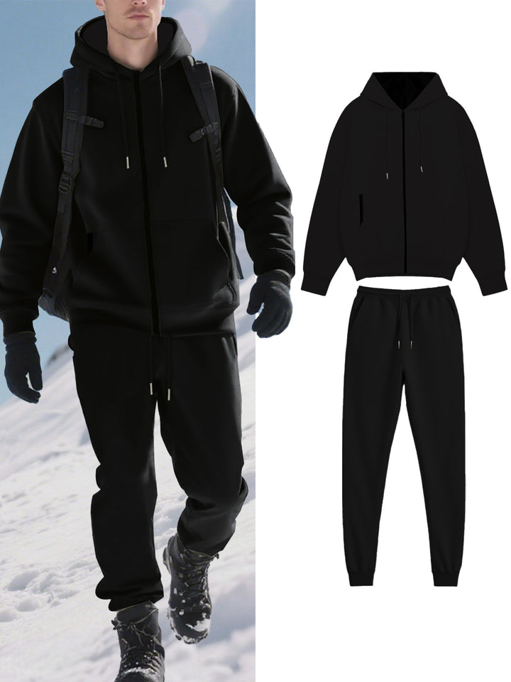 Herren Funktions-Jogginganzug mit warmem Futter und praktischen Taschen Aliams