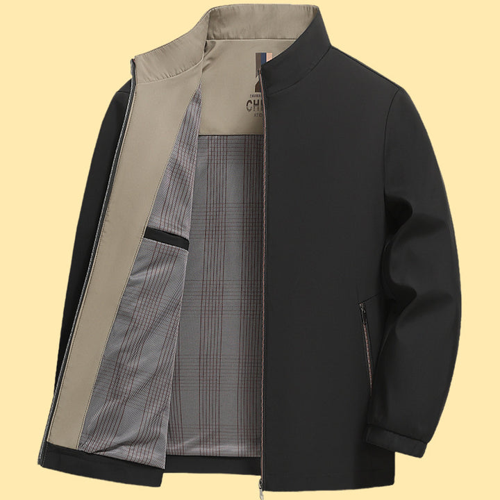 Herren elegante Freizeitjacke mit Stehkragen Aliams