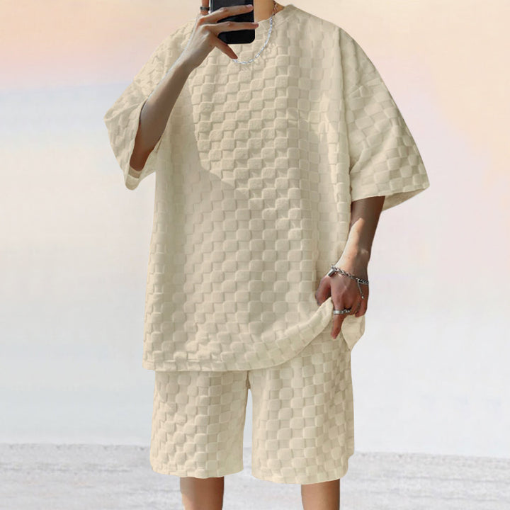 Unisex Sommerliches Freizeit-Set aus strukturierter Baumwolle Aliams