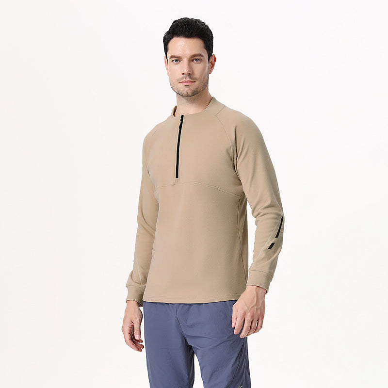 Herren Funktionspullover mit Halb-Reißverschluss und atmungsaktiven Einsätzen Aliams