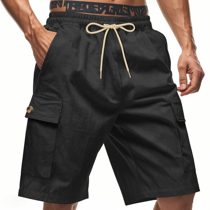 Herren Cargo-Shorts mit klassischen Streifen und praktischen Seitentaschen Aliams