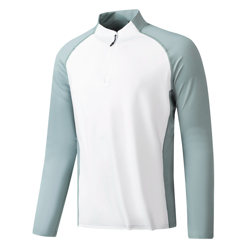 Herren Funktionales Langarmshirt mit Stehkragen und halbem Reißverschluss Aliams