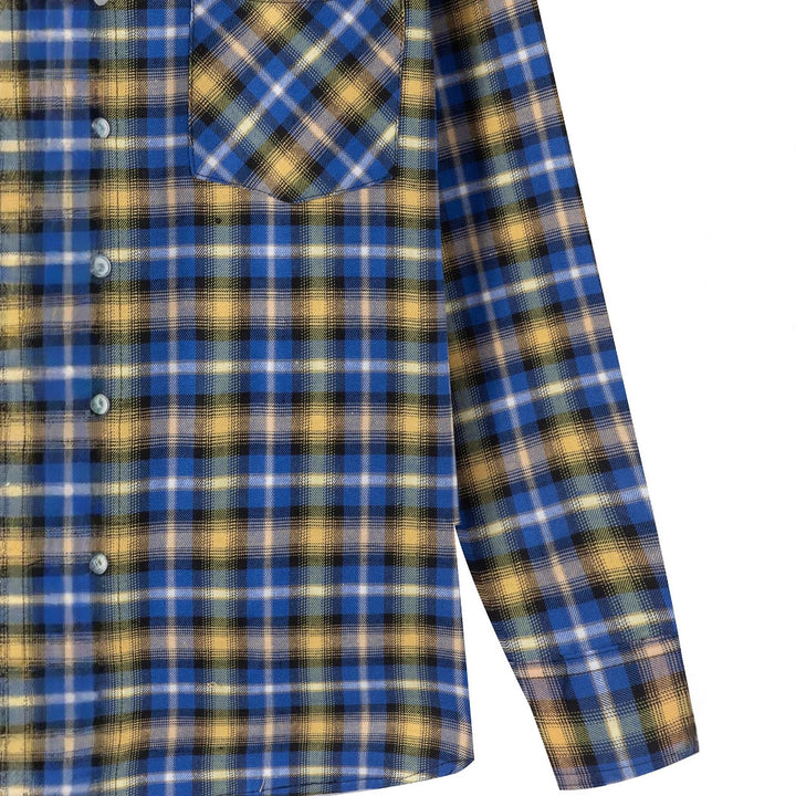 Herren kariertes Langarmhemd mit modischem Vichy-Muster Aliams