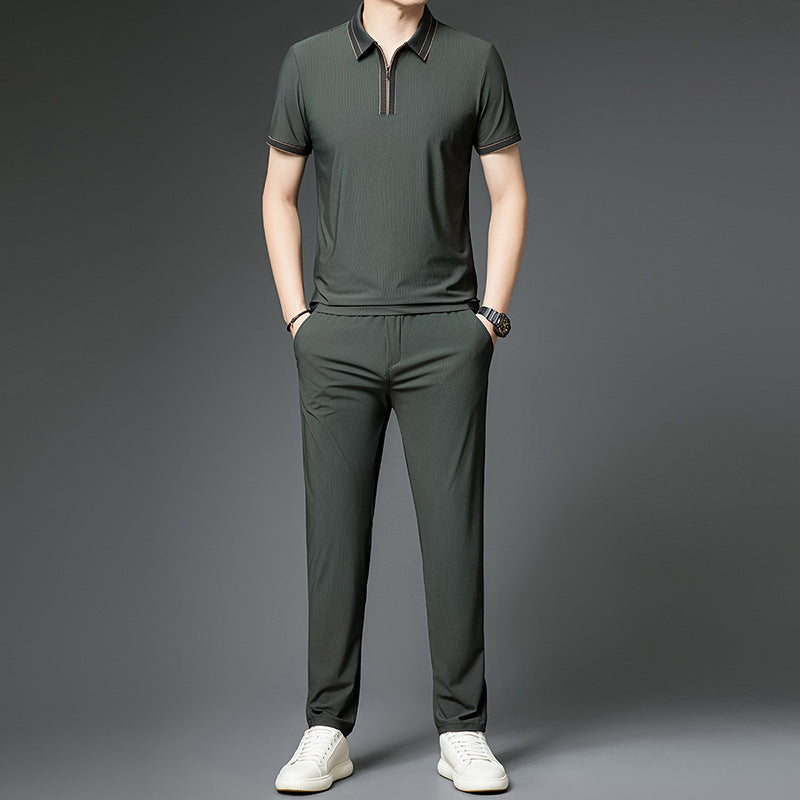 Herren sportlicher Freizeitanzug mit modernem Reißverschluss Aliams