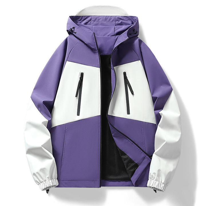 Herren Funktionsjacke mit abnehmbarer Kapuze und wasserabweisendem Material Aliams