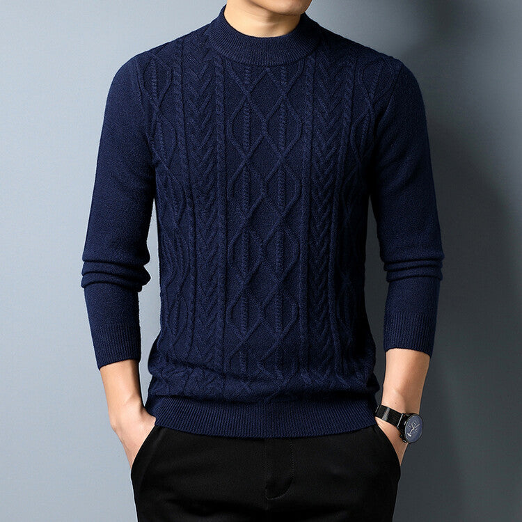 Herren Strickpullover mit strukturiertem Zopfmuster Aliams
