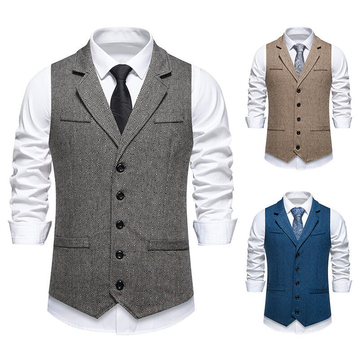 Herren elegante Weste mit geometrischem Muster Aliams