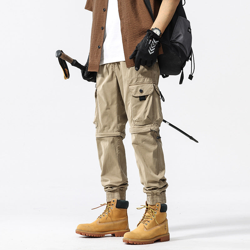 Herren funktionale Cargo-Hose mit verstellbarem Bund und Mehrzwecktaschen Aliams