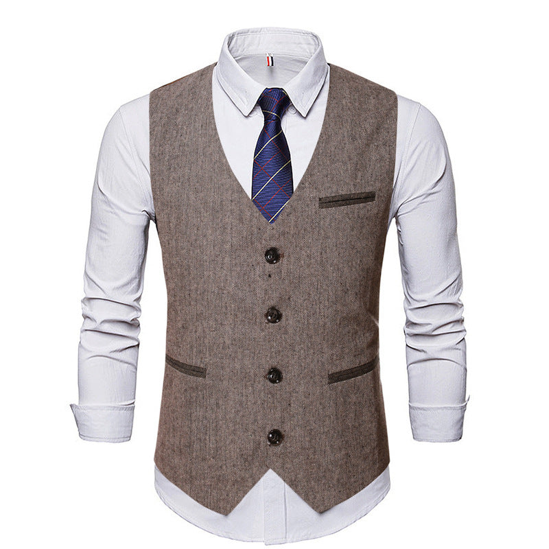 Herren elegante Anzugweste mit Kontrastdetails Aliams