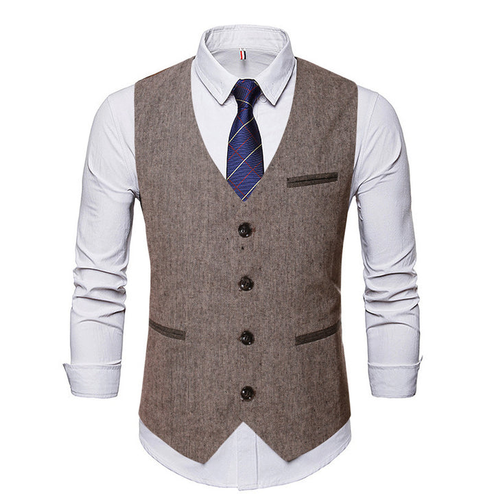 Herren elegante Anzugweste mit Kontrastdetails Aliams