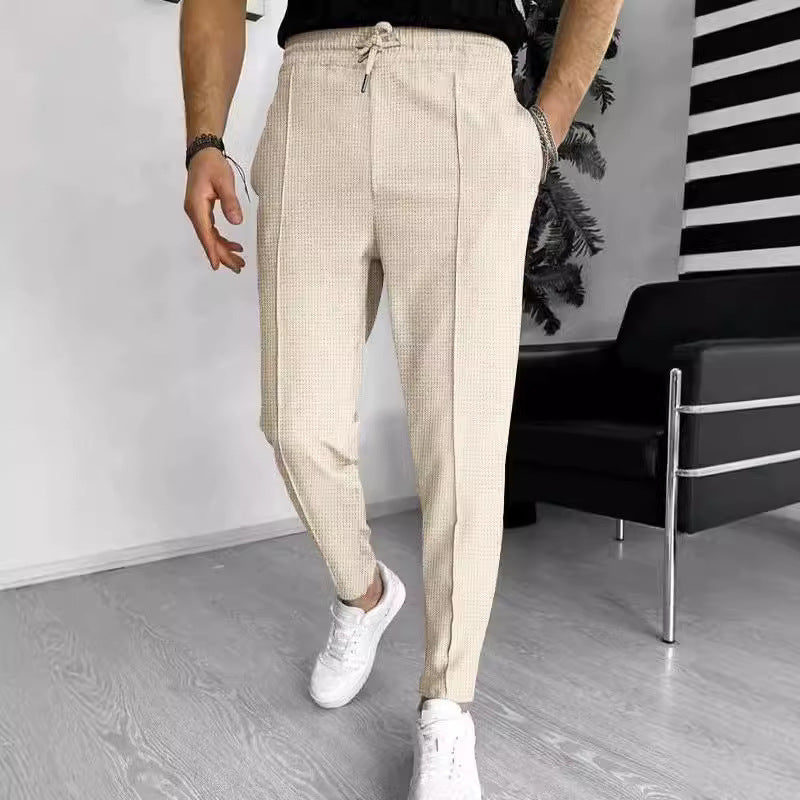 Herren elegante Chino-Hose mit modernem Schnitt und elastischem Bund Aliams