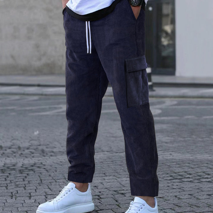 Herren bequeme Cargo-Hose mit elastischem Bund Aliams