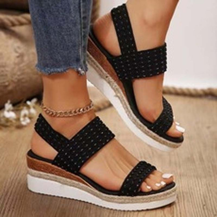 Aliams | Bequeme Sommer Plateau Sandalen mit Keil für Frauen