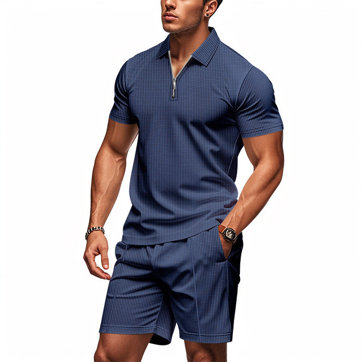 Herren sportliches Polo-Outfit mit Kurzarm und praktischen Taschen Aliams