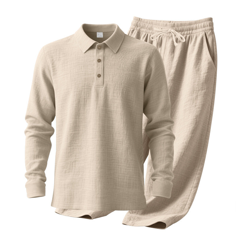 Herren Freizeit-Polohemd mit bequemen Baumwoll-Jogginghosen Aliams