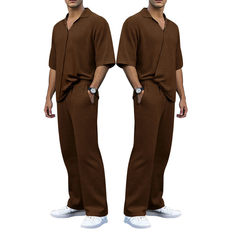 Herren elegantes Freizeit-Outfit aus weichem Strickmaterial mit lässigem Schnitt Aliams