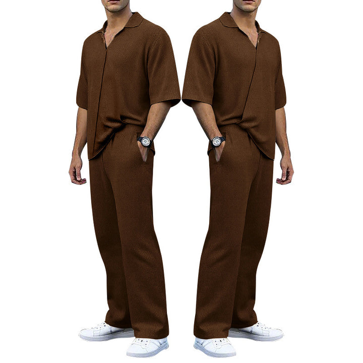 Herren elegantes Freizeit-Outfit aus weichem Strickmaterial mit lässigem Schnitt Aliams