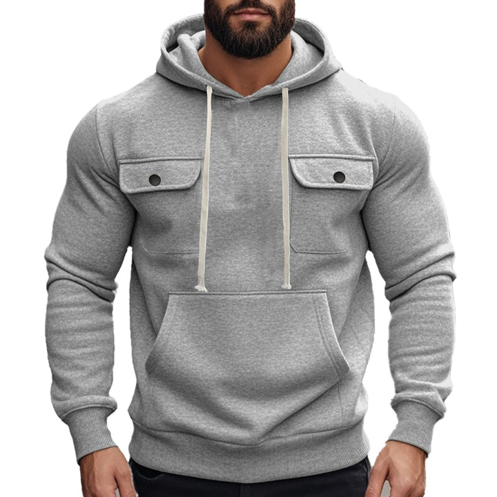 Herren Kapuzenpullover mit modernen Taschen und elastischen Bündchen Aliams