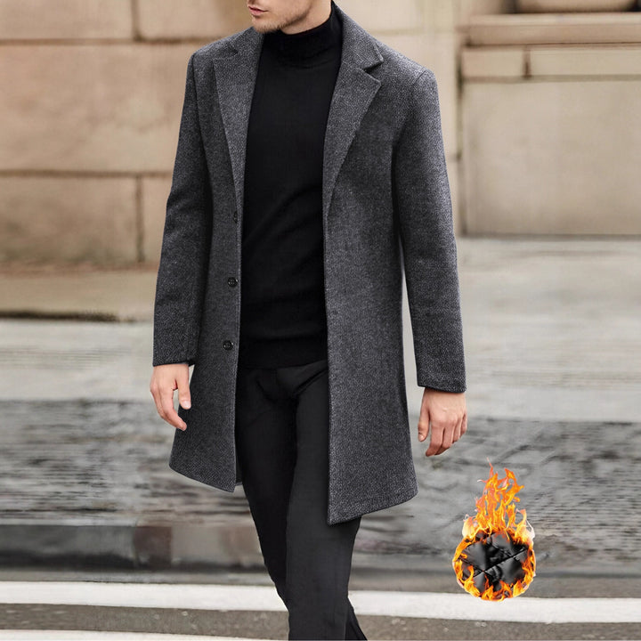 Herren klassischer und stilvoller Wollmantel Aliams