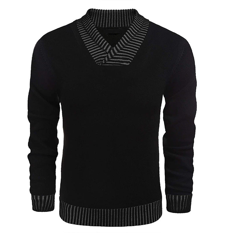 Herren eleganter Strickpullover mit modernem Schalkragen und strukturiertem Oberteil Aliams