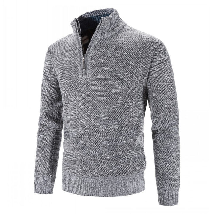 Herren Eleganter Rollkragenpullover mit halbem Reißverschluss Aliams