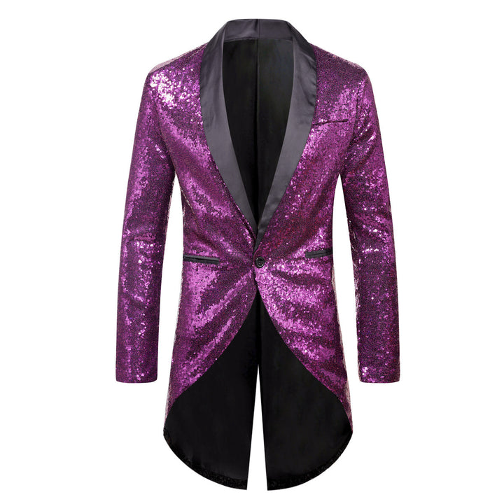 Herren Glitzernder Anzugblazer mit elegantem Schalkragen Aliams