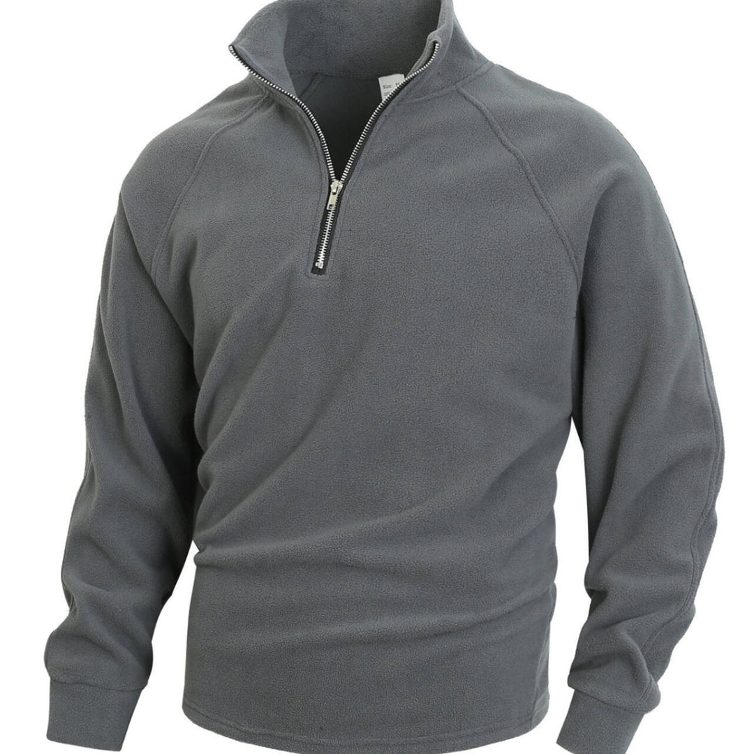 Herren Fleece-Pullover mit hohem Kragen und Reißverschluss Aliams
