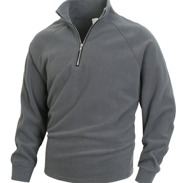 Herren Fleece-Pullover mit hohem Kragen und Reißverschluss Aliams