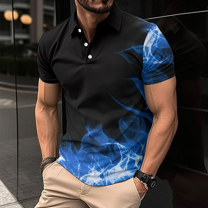 Herren sportliches Poloshirt mit dynamischem Farbverlauf und funktionalem Material Aliams