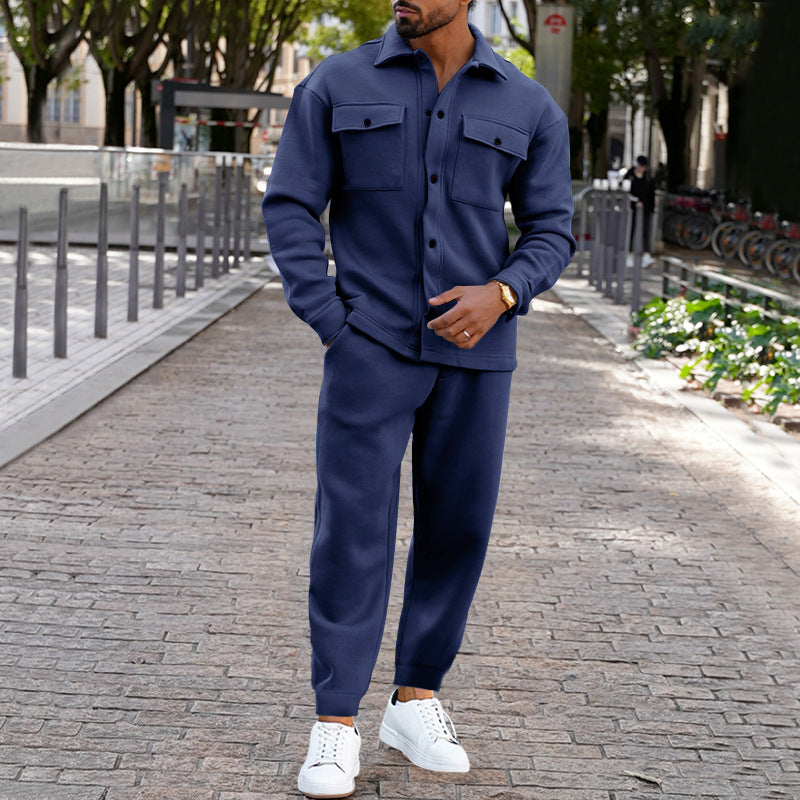 Herren Freizeit Set mit strukturiertem Oberteil und passenden Jogginghosen Aliams