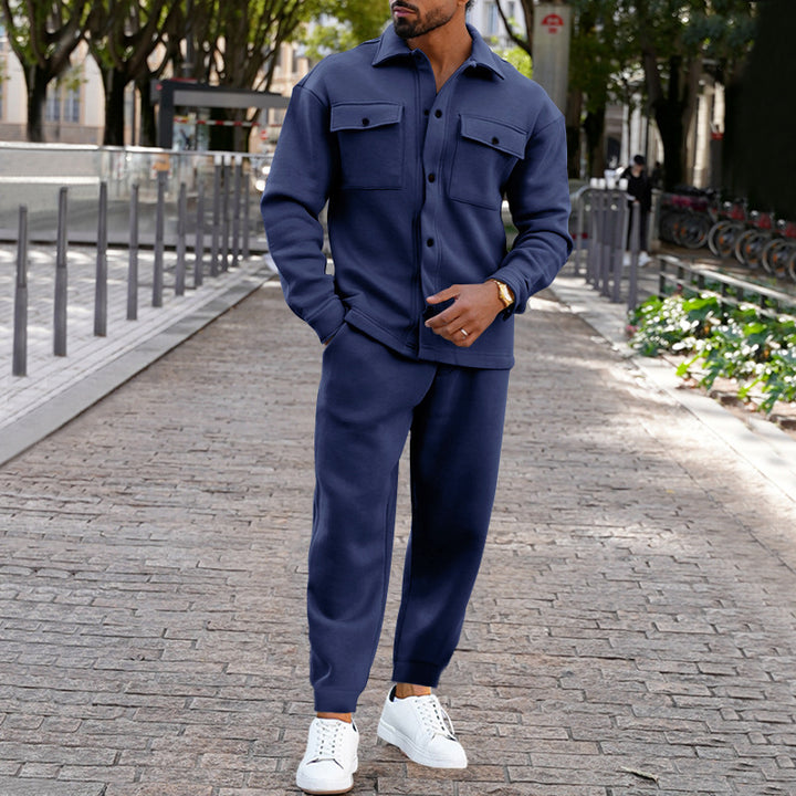 Herren Freizeit Set mit strukturiertem Oberteil und passenden Jogginghosen Aliams