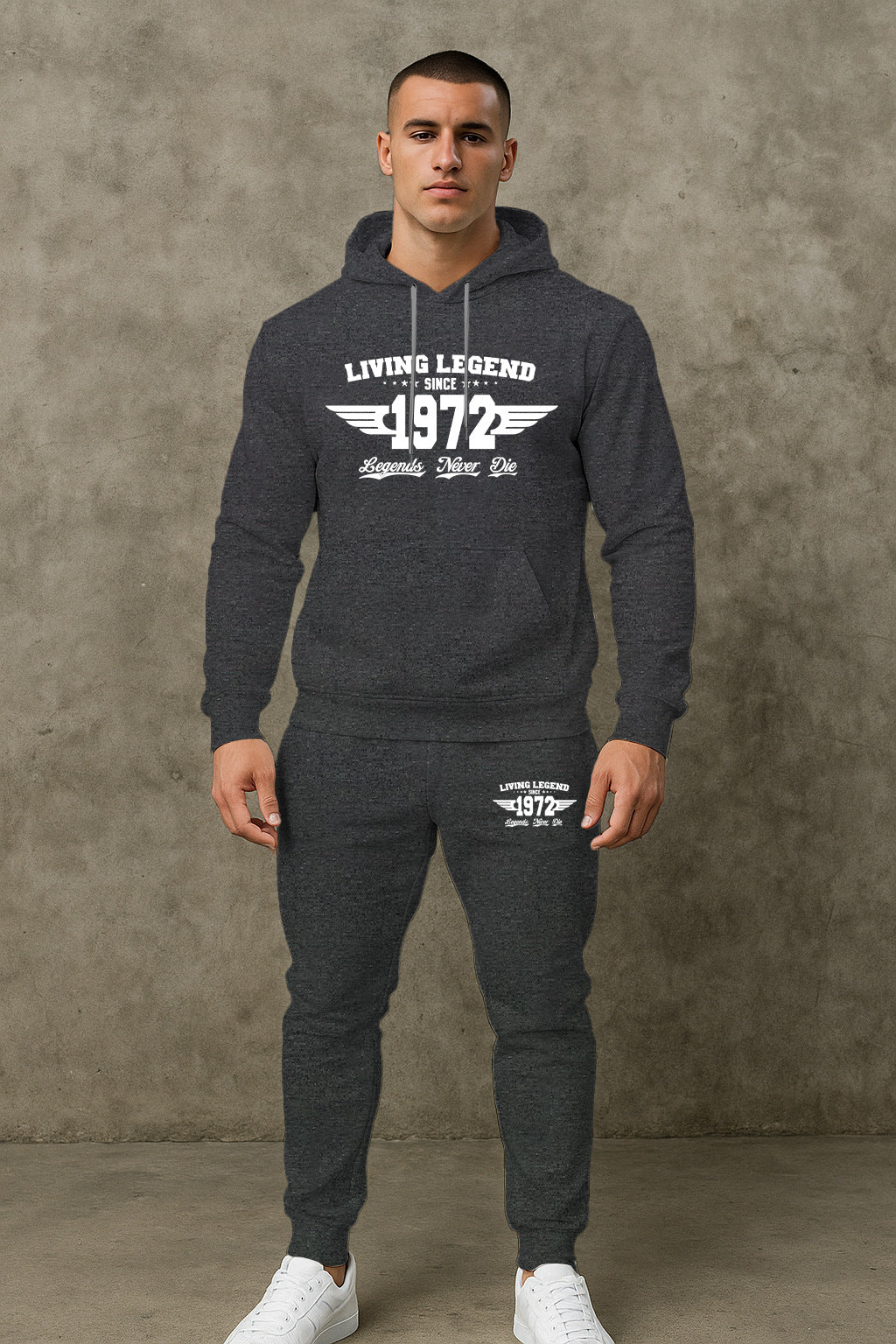 Herren Hoodie und Jogginghose Set mit modernem Druck Aliams