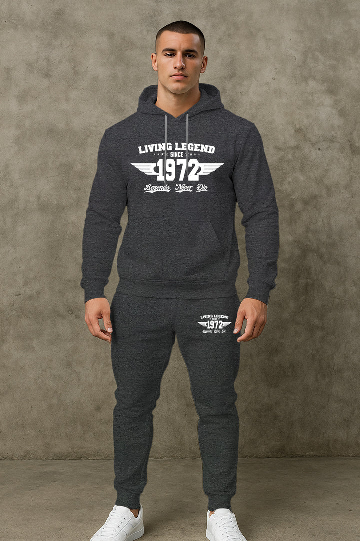 Herren Hoodie und Jogginghose Set mit modernem Druck Aliams