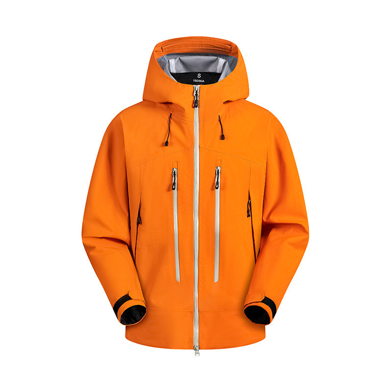 Herren wasserabweisende Funktionsjacke mit verstellbarem Kapuzensystem und mehrfachen Reißverschlusstaschen Aliams